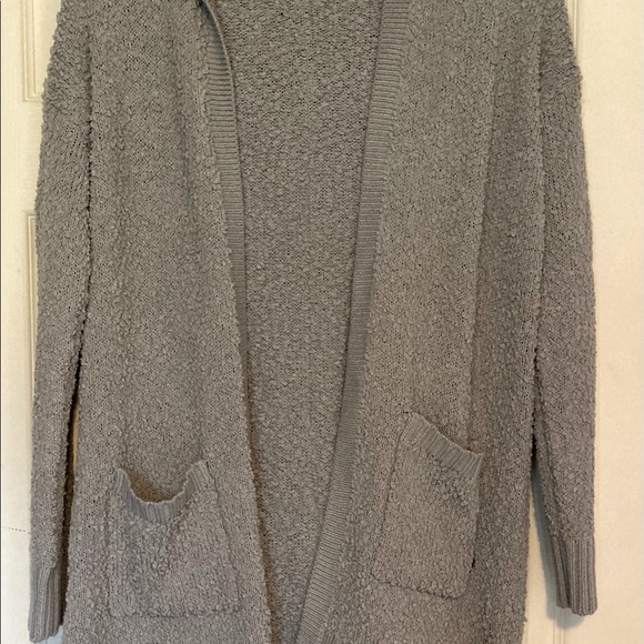 Cozy grey hooded cardigan! - Picture 1 of 2